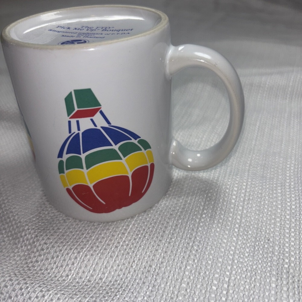 Vintage FTD Rainbow Hot Air Balloon Mug Coffee Cup, Especially for You - Picture 6 of 7
